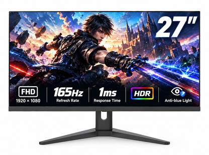 Dahua 27" Gaming Monitor – Full HD 1920×1080, 165Hz Refresh Rate, 1ms MPRT, 4000:1 Contrast Ratio, HDR Mode, Anti-Blue Light, 2× HDMI, 2× DisplayPort – 3 Year Warranty