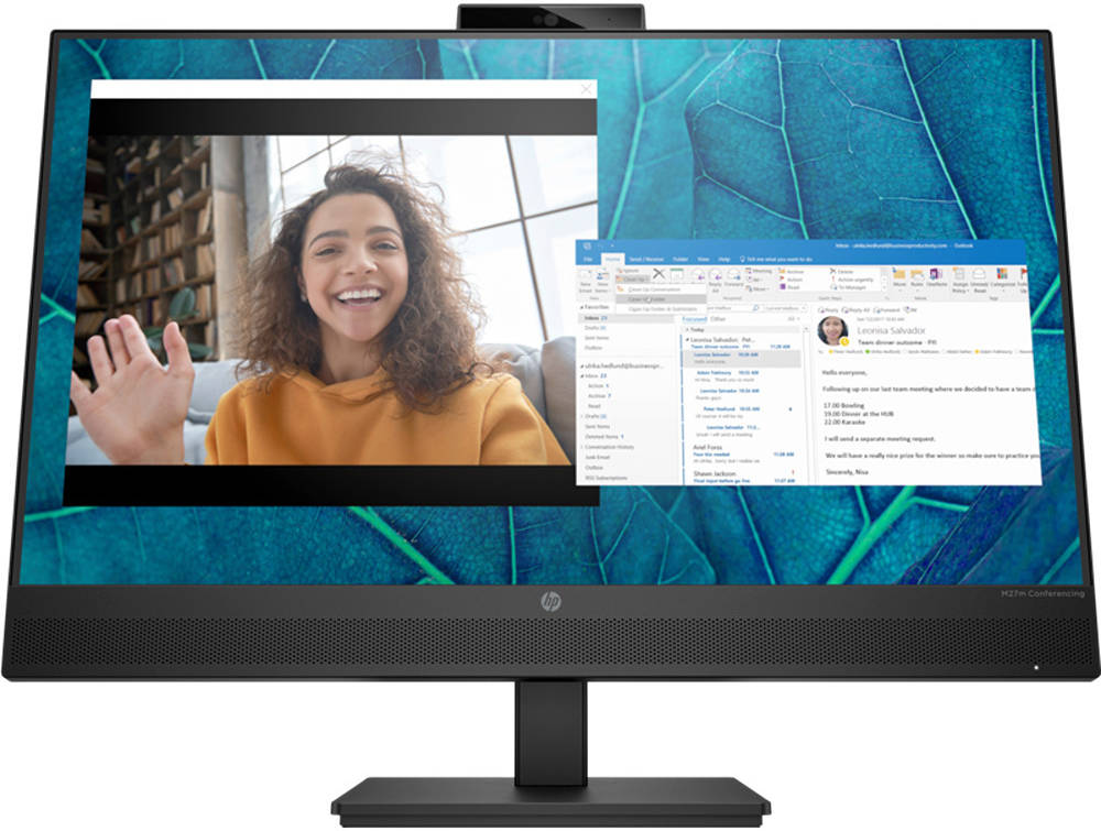 Cap Middle East FZCO--HP-Monitor-HP M27m Conferencing Monitor, 27" FHD IPS Display, 75Hz Refresh Rate, 5ms GtG w/ Overdrive Response Time, 16:9 Aspect Ratio, Built-In Noise Cancelling Microphone & 5MP Camera, Black