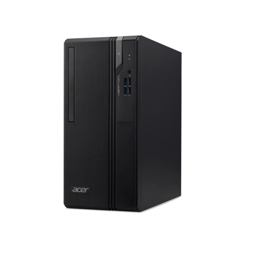 Front view of the ACER Veriton MT S2690G desktop with black finish and visible ports