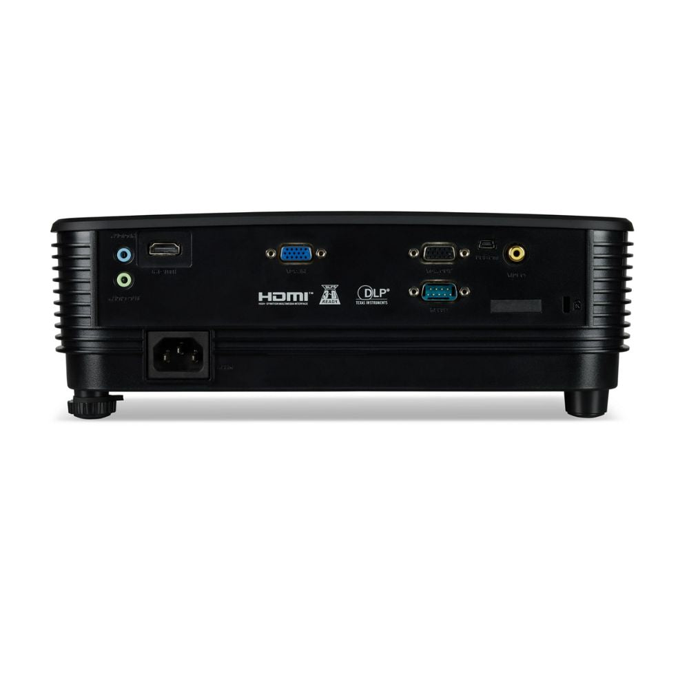 Black Acer X1123HP projector with illuminated power button