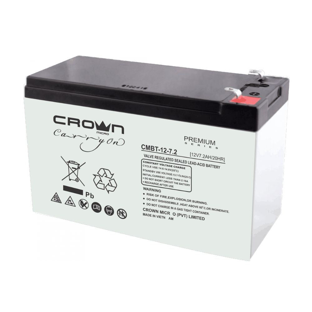 Cap Middle East FZCO--CROWN MICRO--CMBT-12-7 | Crown Micro Lead-Acid Battery 7.2Ah 12V