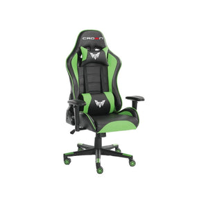 Cap Middle East FZCO-GREEN-CROWN MICRO--Crown Gaming Chair, Faux Leather, 2D Armrest, 90-180 Degree Adjustment, Polyurethane Foam and Synthetic Elastic Fibers