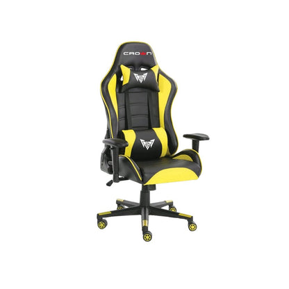 Cap Middle East FZCO-YELLOW-CROWN MICRO--Crown Gaming Chair, Faux Leather, 2D Armrest, 90-180 Degree Adjustment, Polyurethane Foam and Synthetic Elastic Fibers