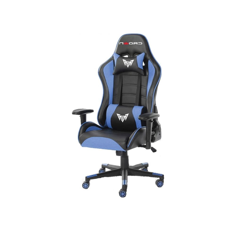 Cap Middle East FZCO-BLUE-CROWN MICRO--Crown Gaming Chair, Faux Leather, 2D Armrest, 90-180 Degree Adjustment, Polyurethane Foam and Synthetic Elastic Fibers