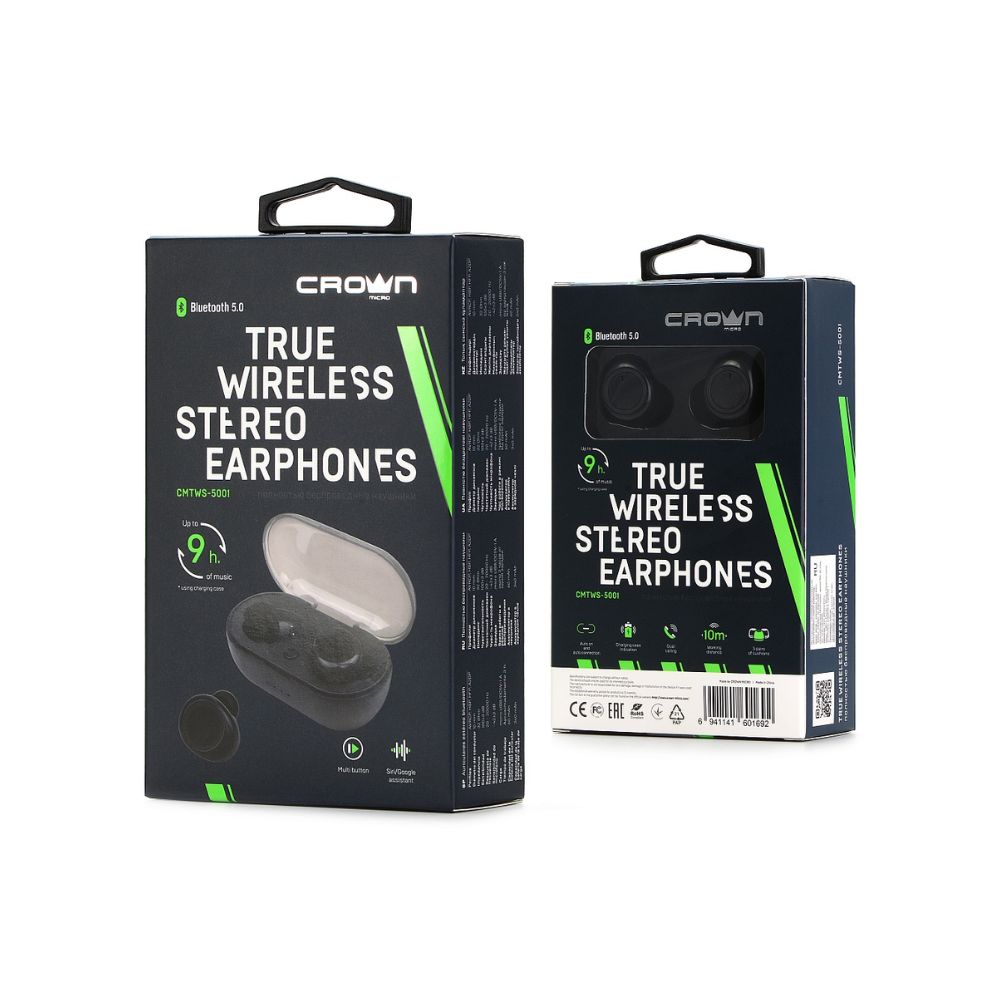 Cap Middle East FZCO--CROWN MICRO--Crown Micro True Wireless Bluetooth Earbuds