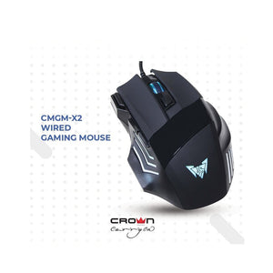 Crown Micro Wired Gaming Mouse, Up to 2000Dpi, Button 7D, Range 1.5m - CMGM-X2