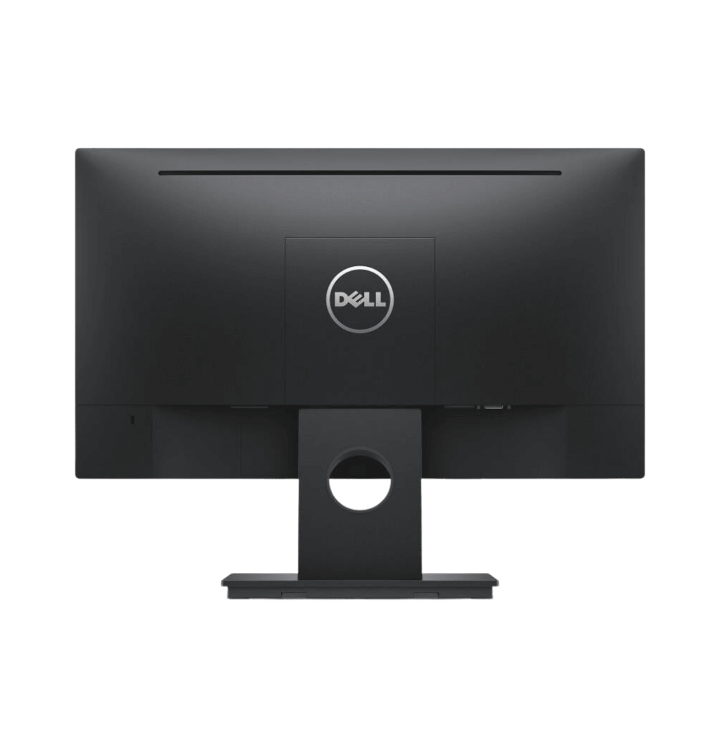 Close-up of the Dell E2016H 20-inch monitor with a black screen