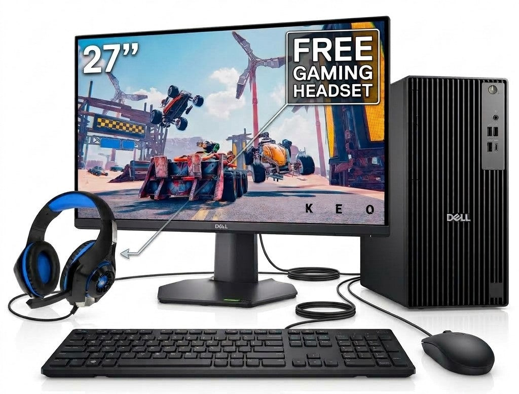 Dell Pro Tower QCT1250 Desktop Bundle | Intel Core i5-14500, 8GB DDR5, 512GB Storage | Dell G2524H 25″ FHD Fast IPS Gaming Monitor, Up to 280Hz (OC) | Keyboard, Mouse & FREE Crown Micro Gaming Headset