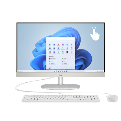 HP 23.8-inch All-in-One 24-cr0008l PC (AV8K9PA) – Intel® Core™ i7-1355U, 16GB DDR4-3200, 512GB PCIe NVMe SSD, Intel Iris Xe Graphics, 23.8 FHD IPS Touchscreen, FreeDOS, Keyboard & Mouse Included, Shell White – 1 Year Warranty