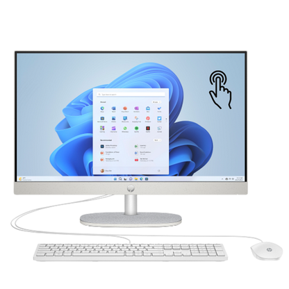 HP 24-cr0032l All-in-One Desktop PC – 23.8” FHD Display, Intel® Core™ i5-1334U (13th Gen), 8GB DDR4, 512GB PCIe NVMe SSD, Intel® Iris® Xe Graphics, Wi-Fi 6 & Bluetooth® 5.4, Windows 11 Pro, Shell White, Keyboard & Mouse Included – 1 Year Warranty