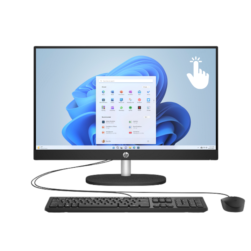 HP 24-cr0126nh All-in-One Desktop Touchscreen – Intel Core i7-1355U | 8GB RAM | 512GB SSD | 23.8" FHD Display | Wi-Fi 6 | Jet Black | FreeDOS (Ask for Availability Before Purchase)