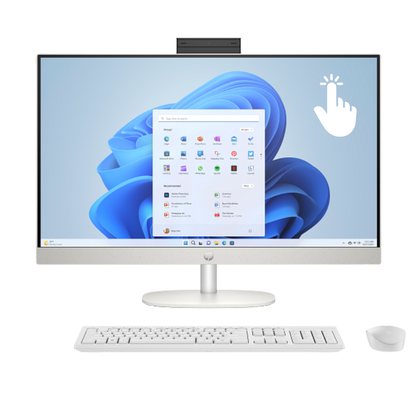 HP All-in-One 27-cr0163nh PC (D18VGEA#BH5) – Intel® Core™ Ultra 7 155U, 8GB DDR5-5600, 512GB PCIe NVMe SSD, Intel Graphics, 27" FHD IPS Touchscreen, Keyboard & Mouse Included, Shell White