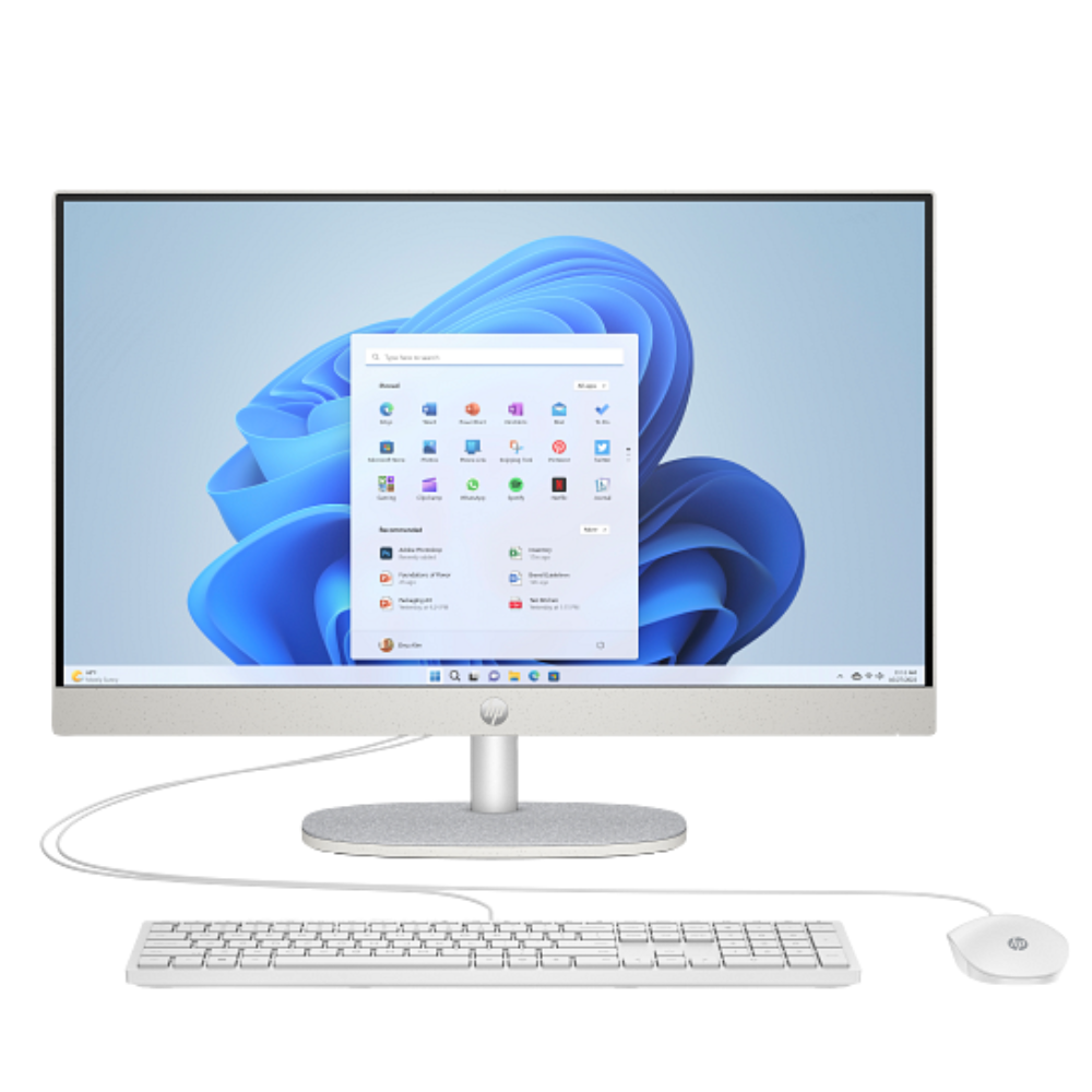 HP 24-cr0041ny All-in-One Desktop PC – 23.8” FHD Display, Intel® Core™ i7-1355U (13th Gen), 16GB DDR4, 512GB PCIe NVMe SSD, Intel® Iris® Xe Graphics, Wi-Fi 6 & Bluetooth® 5.4, Windows 11 Pro, Shell White, Keyboard & Mouse Included – 1 Year Warranty