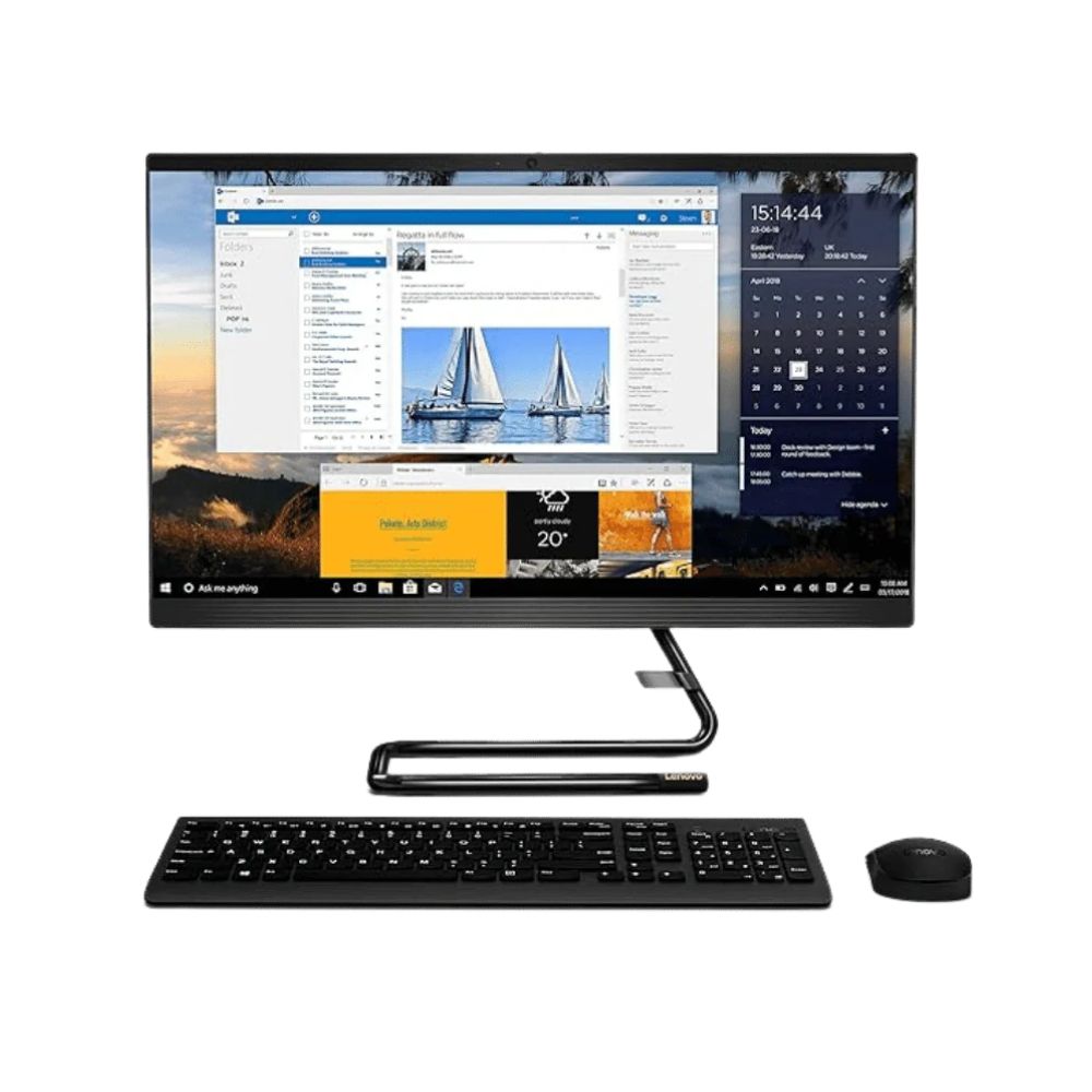 Cap Middle East FZCO--LENOVO--Lenovo IdeaCentre A340 23.8 Inch FHD All in One Desktop PC - Intel Core i3-1011U, 16GB DDR4 RAM, 512GB M.2 SSD, Windows 10 Home