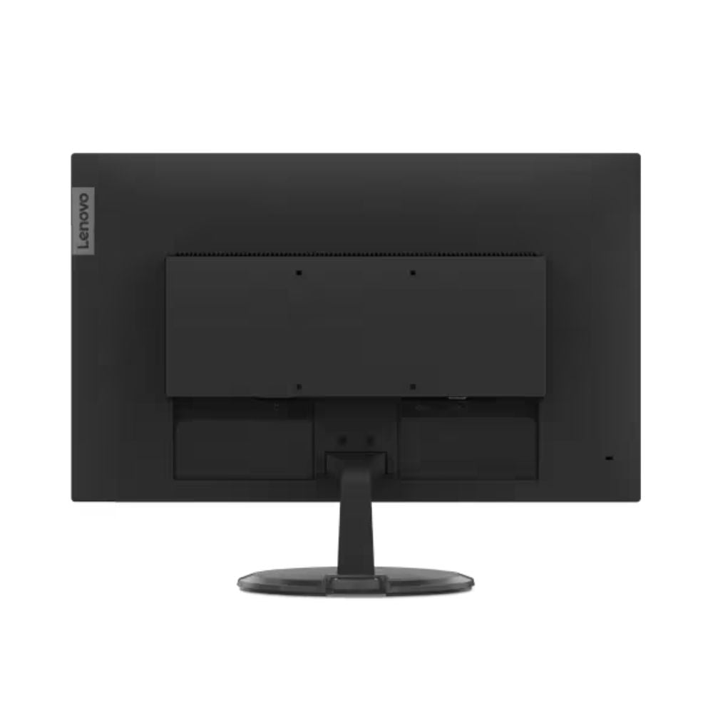 Back view of Lenovo C22-20 monitor featuring a sleek black design with dynamic lighting