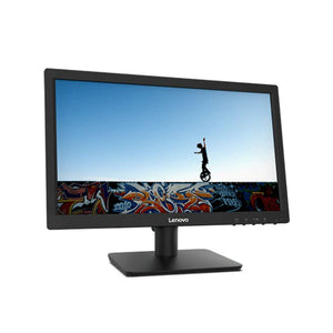 Close-up of the Lenovo D19-10 Monitor screen showing a skateboarding graphic