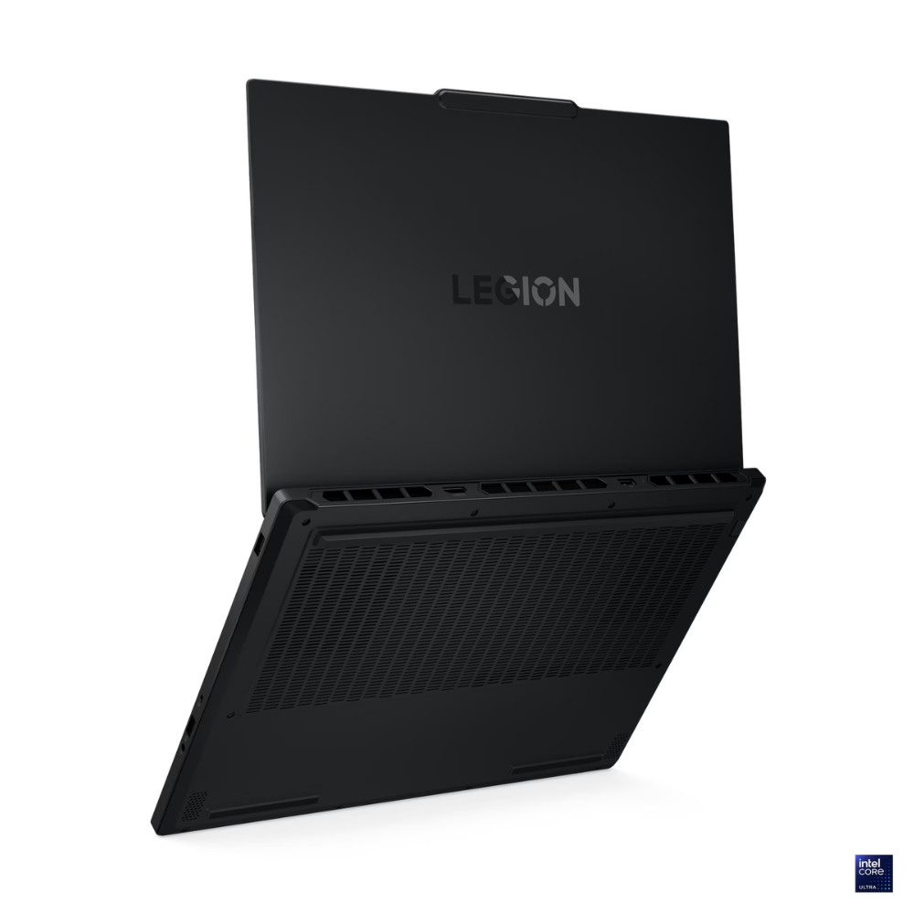 Lenovo Legion 5 Gaming Laptop showing the back side, displaying the hinge and ventilation ports. 