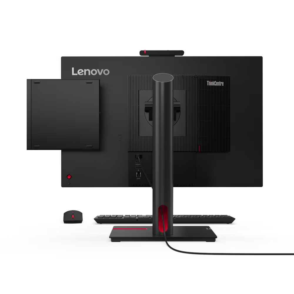 Lenovo computer setup with monitor, keyboard, and mouse on a white background