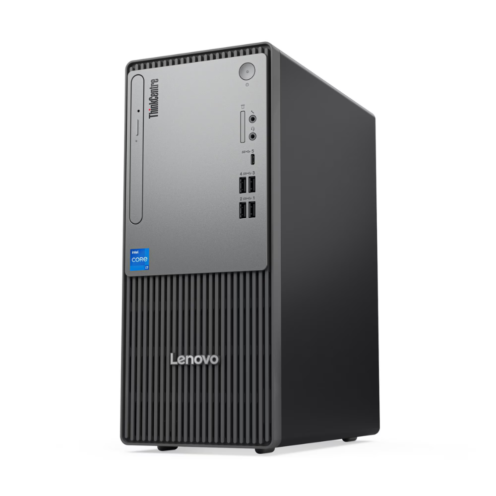 Lenovo ThinkCentre neo 50t Gen 5 Desktop PC, Intel Core i3-14100, 8GB DDR5 RAM, 512GB SSD, USB-C, HDMI, DisplayPort, Keyboard & Mouse Included, Tower Business Desktop
