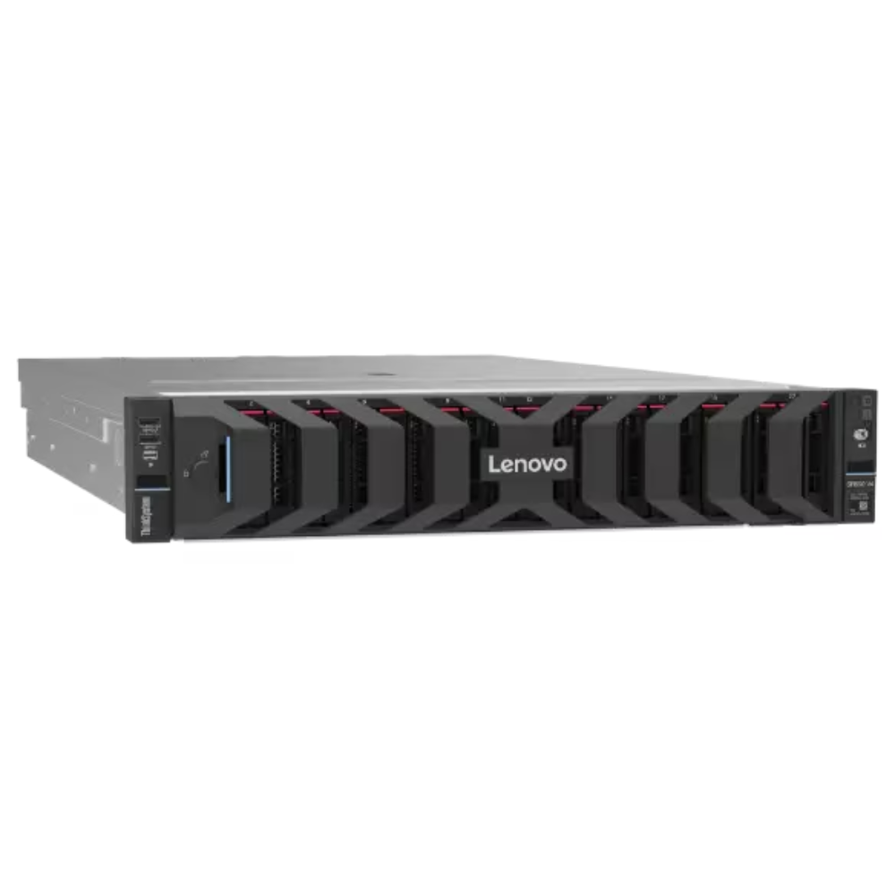 Lenovo ThinkSystem SR650 V4 2U Rack Server – Intel Xeon 6515P 16-Core | 32GB DDR5 ECC | 24-Bay 2.5" | RAID 940-8i 4GB Flash | Dual 1300W PSU |