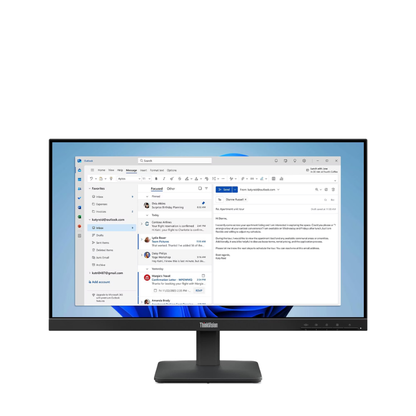 Lenovo ThinkVision S24-4e 23.8-Inch Full HD Monitor, IPS Panel, 100Hz Refresh Rate, 99% sRGB, TÜV Low Blue Light & Flicker-Free, HDMI & VGA Ports, Tilt Stand, 3-Year Warranty – Raven Black