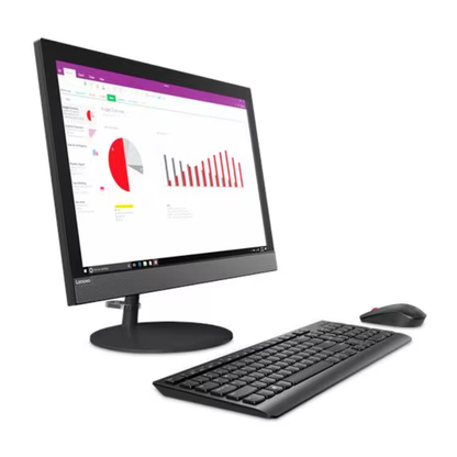 Lenovo V130-20IGM All-in-One Desktop, 19.5" HD+ Display, Intel Pentium Silver J5005, 4GB RAM, 500GB HDD, Intel UHD Graphics 605, DVD-RW, WiFi, Windows 10 Pro, Wired Keyboard & Mouse Included