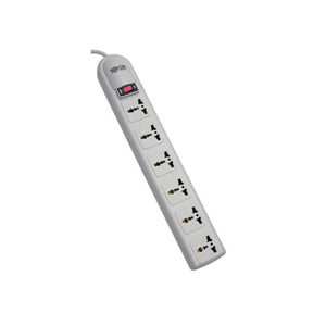 Tripplite 6-outlet surge protector with a 2-pin plug on a white background